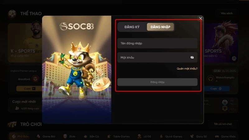 Hướng dẫn các bước đăng nhập Soc88 cơ bản